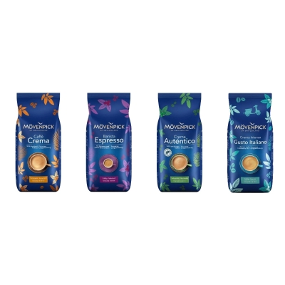 Paquet d'échantillons Mövenpick - Café en grain - 4 x 1 kilo