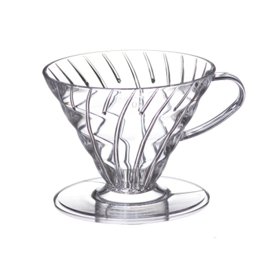 Hario V60 dripper - plastique transparent - taille 02 (VD-02T/VDR-02T)