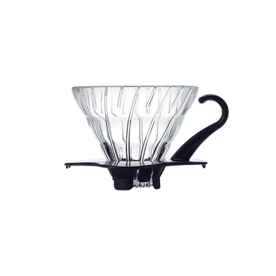 Hario V60 Dripper - Verre noir & cuillère doseuse - Taille 01