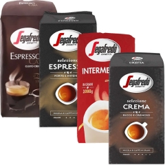 Paquet d'échantillons Segafredo de grains de café 4 x 1 kilo